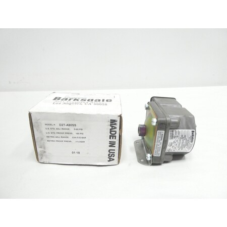 Barksdale 0.5-80PSI 125/250/480V-AC PRESSURE SWITCH D2T-A8033